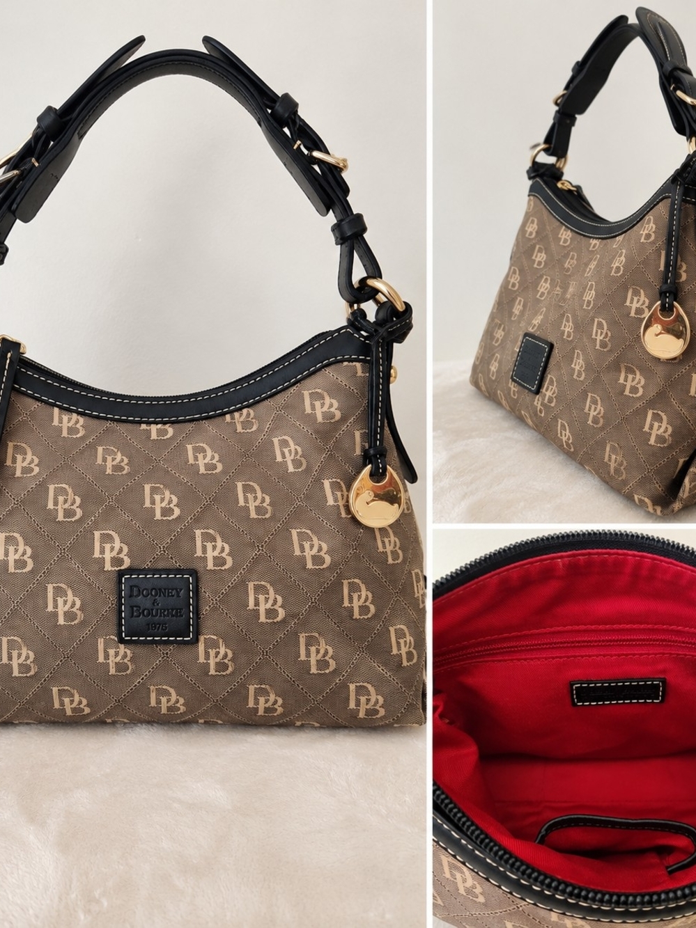 Dooney & Bourke Signature DB Monogram Hobo Shoulder Bag